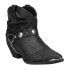 Фото #2 товара Dingo Fiona Pointed Toe Pull On Cowboy Booties Womens Black Casual Boots DI8940