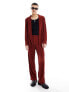 ASOS DESIGN wide plisse suit trousers in red