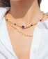 Фото #4 товара Sterling Forever gold-Tone or Silver-Tone Blue Beaded Sibyl Layered Necklace
