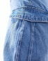 ONLY Riley high waisted straight cargo jeans in light blue wash Голубой, W26 L34 - фото #6