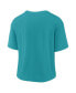 ფოტო #4 პროდუქტის Women's Aqua, White Miami Dolphins High Hip Fashion T-shirt