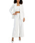 ფოტო #5 პროდუქტის Women's Fringed Tie Waist Front Button Blazer