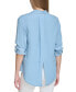 Фото #2 товара Women's Roll-Tab-Sleeve Button-Front Shirt