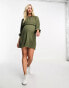 Фото #3 товара ASOS DESIGN Maternity nursing drawstring waist mini dress in khaki