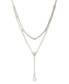 Фото #1 товара Gold-Tone Cubic Zirconia Layered Lariat Necklace, 16" + 3" extender