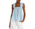 Aqua Womens Cotton Blend Eyelet Wide Strap Tank Blue Size Medium