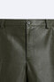 Leather cargo bermuda shorts