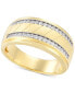 Men's Black Diamond Double Row Band (1/3 ct. t.w.) in 10k Gold (Also in Light Brown Diamond)