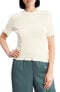 Theory Short Sleeve Sweater in Cotton Blend Ivory L