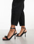 River Island pearl bow sandal in black