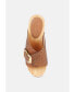 Фото #2 товара YORUBA Womens Braided Leather Buckled Slide Sandals