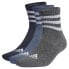 ADIDAS Cushioned Sportswear Mid 3 Stripes short socks 3 pairs Legend Ink / Preloved Ink / Dark Grey Heather, EU 46-48 - фото #2