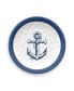 Фото #3 товара Melamine Nautical Anchor Assorted 4-Piece Appetizer Plate Set, 6.8"