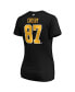 Фото #4 товара Women's Sidney Crosby Black Pittsburgh Penguins Plus Size Name and Number V-Neck T-shirt