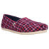 Фото #2 товара TOMS Alpargata Plaid Slip On Womens Blue, Pink Flats Casual 10016696T