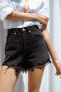 TRF HIGH-WAIST DENIM RIPPED SHORTS