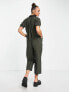 Whistles short sleeve jumpsuit in khaki