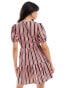 Фото #2 товара Wednesday's Girl striped tiered wrap smock dress in pink