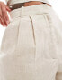 Abercrombie & Fitch Sloane linen blend short in beige