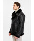 ფოტო #3 პროდუქტის Men's Fashion Leather Jacket Wool, Dark Brown