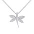 Playful silver necklace Dragonfly Furia with zircons QR85PS
