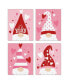 Фото #1 товара Valentine Gnomes - Valentine's Day Wall Art - Set of 4 Artisms - 8 x 10 inches