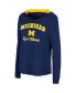 Фото #3 товара Women's Navy Michigan Wolverines Catalina Hoodie Long Sleeve T-shirt