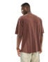 Фото #4 товара ASOS DESIGN oversized t-shirt in brown with scenic chest print