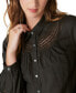 Фото #4 товара Women's Lace Trimmed Button-Front Shirt