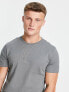 Jack & Jones Essentials cotton longline curve hem t-shirt in grey