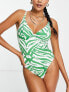 Peek & Beau Fuller Bust Exclusive underwire swimsuit in green zebra зеленая зебра, US 30DDD/F - фото #5