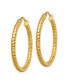 ფოტო #2 პროდუქტის Stainless Steel Polished and Textured Hollow Hoop Earrings