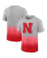 Фото #2 товара Men's Heathered Gray, Scarlet Nebraska Huskers Team Ombre T-shirt