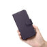 2w1 etui skórzany pokrowiec z klapką iPhone 14 Pro Anti-RFID Wallet Case ciemnofioletowy