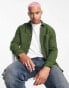 ASOS DESIGN wool mix shacket in olive green