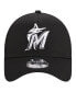 Фото #3 товара Men's Black Miami Marlins A-Frame 9FORTY Trucker Adjustable Hat