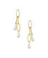 Фото #1 товара Oval Link Pearl Dangle Earrings