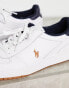 Фото #3 товара Polo Ralph Lauren leather polo court in white with pony logo