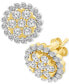 ფოტო #4 პროდუქტის Diamond Halo Cluster Stud Earrings (1-1/2 ct. t.w.) in 10k Gold