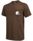 Фото #3 товара Cleveland Browns Tri-Blend Pocket T-shirt - Brown