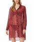 Фото #1 товара Women's Animal-Print Sheer Cover-Up Shirt