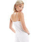 Фото #4 товара Monki strappy pointelle vest top with lace trim in white