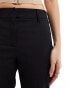 Mango slim longline tailored trousers in black