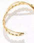 Фото #3 товара ASOS DESIGN 14k gold plated cuff bracelet with wiggle detail