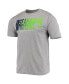 Фото #3 товара Men's Heathered Gray Seattle Seahawks Combine Authentic Game On T-shirt