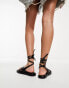 Фото #6 товара ASRA Exclusive Enzo cross strap sandals with toe loop in black leather