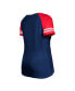 Фото #3 товара Women's Navy New England Patriots Raglan Lace-Up T-shirt