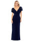 Women's Sequin-Sleeve Surplice-Neck Gown Синий, 4 - фото #3