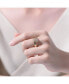 ფოტო #2 პროდუქტის Sterling Silver Gold Plated Clear Cubic Zirconia Bypass Ring