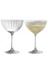 Galway Crystal Erne Saucer Champagne Glasses, Set of 2